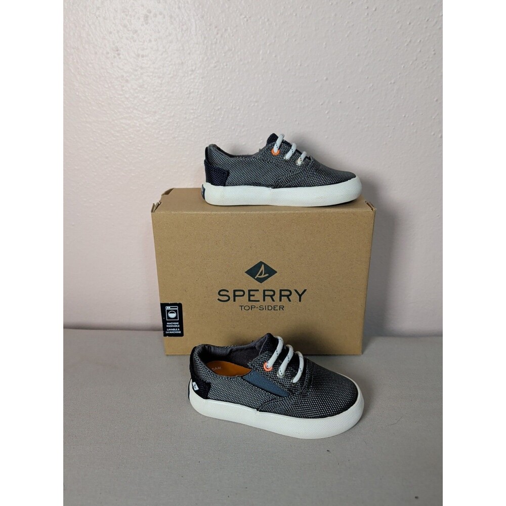 Sperry Bahama Boys Size 5M Canvas Navy White Machine Washable NWOT Prep Nautical